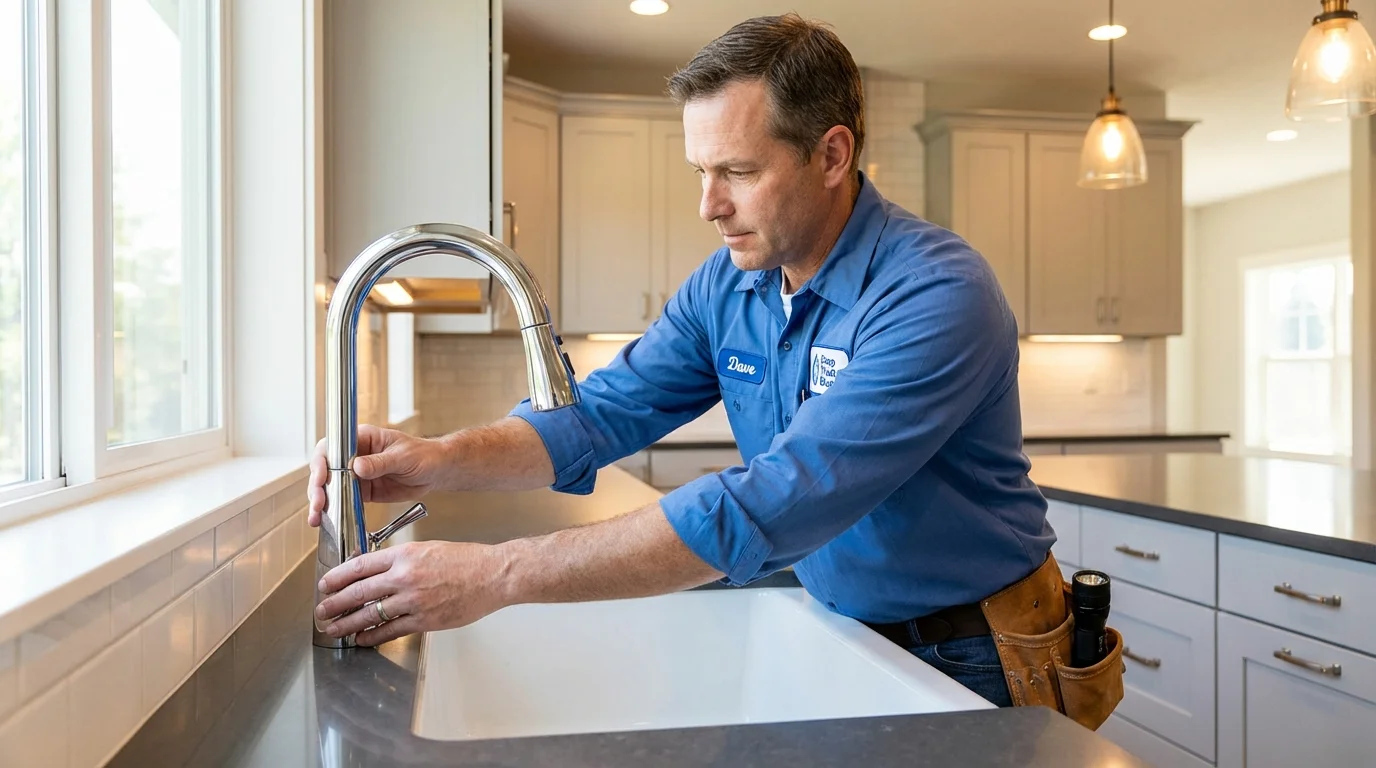 Kitchen faucet installation by Johns Plumbing LLC in Lebec
