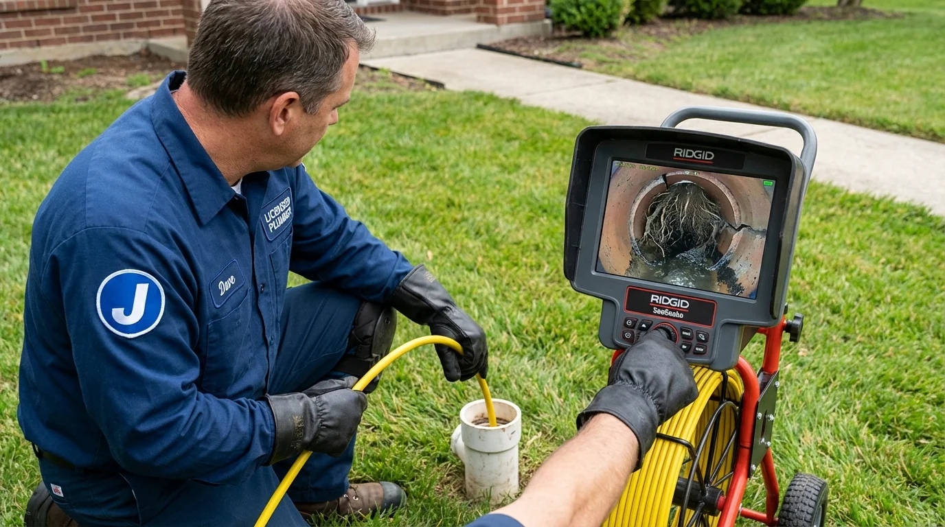 Sewer camera inspection being performed by Johns Plumbing LLC in Lebec